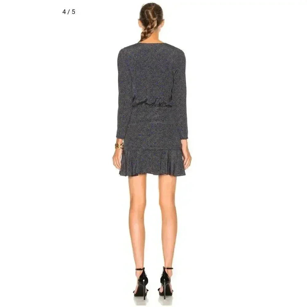 Veronica Beard  Lou Lou Ruched Dress size 6 100% Silk long sleeve mini - Picture 2 of 13